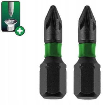 Bitovi udarnog odvijača Pozidriv PZ1x25mm, 2 kom. u blisteru
