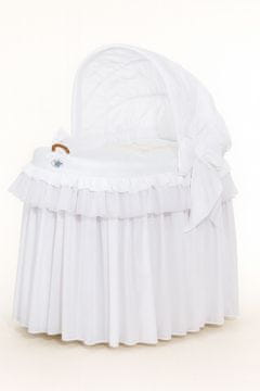 MY SWEET BABY Pletena košara Mojsije sa sklopivom kapom - Mali princ bijela