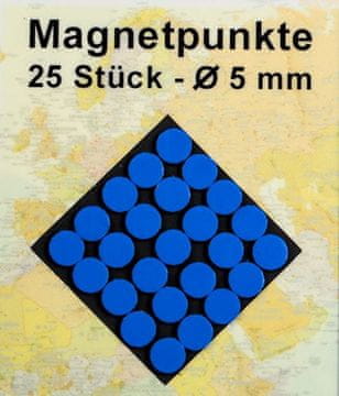 Jednobojni markeri/magneti za karte. Plavi. 25 komada.