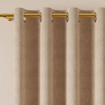 Milas zavjesa s rupicama od cappuccino tkanine, glatka, 140x260 cm