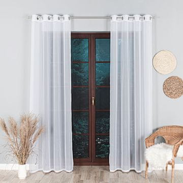 VOILE gotova zavjesa s podrezom, bijeli voile, 140x230 cm