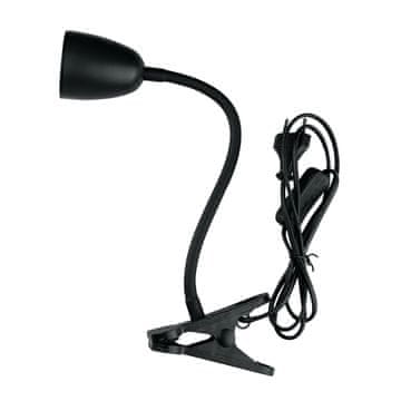Stolna lampa s LED kopčom, zakrivljena, crna, DPM R1T-4W-B