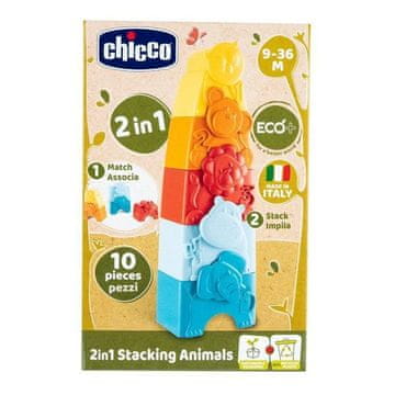 CHICCO 00011570000000 ECO+ Slagalica i toranj sa životinjama 2 u 1