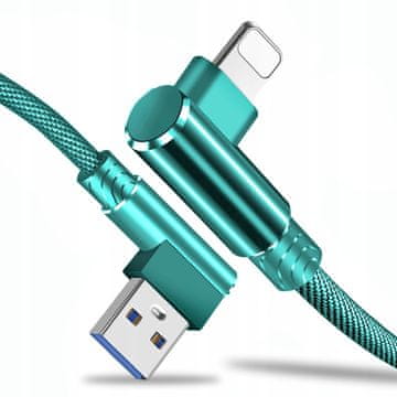Kabel za brzo punjenje, kutni 90° za iPhone Koanni kb19, menta