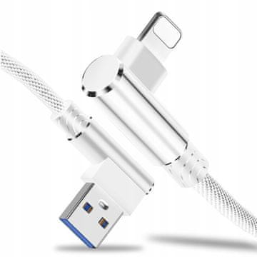 Kabel za brzo punjenje s kutom od 90° za iPhone, Koanni kb19, bijeli