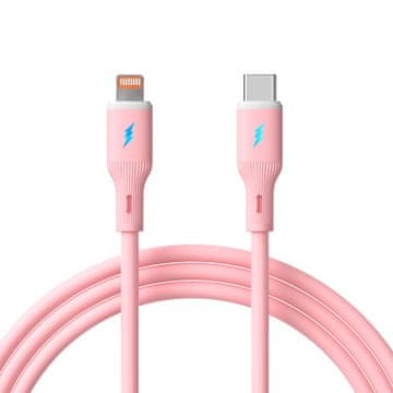 Akyga USB tip C / Lightning kabel 1m AK-USB-71 30W silikonski rozi