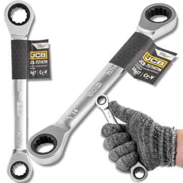 JCB OKASTI KLJUČ dvostrani s ČEGRNJAČOM 14x17mm Cr-V 12-KRAJ