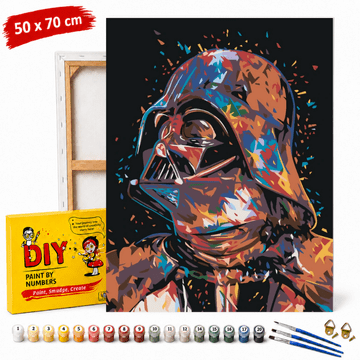 Slika za bojanje po brojevima s okvirom, apstraktni Darth Vader, 50x70 cm