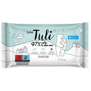 LUBA Tuli vlažne maramice za bebe s mirisom vode i aloe 60 komada