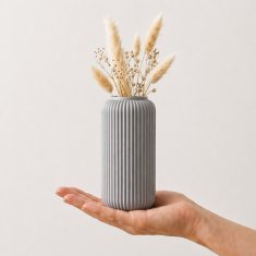 Mi Siva tanka vaza s utorima, moderni minimalistički japandi