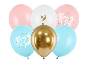 PartyDeco Lateks baloni za dječake ili djevojčice, mix 30 cm, 6 kom.