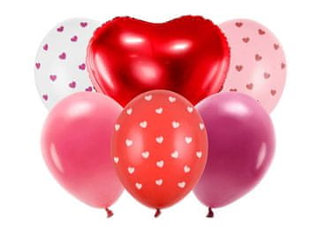 PartyDeco Set balona za Valentinovo, Budi moj Valentine, 6 komada.