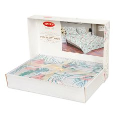 PREMIUM satenska posteljina 160x200 Flamingo Leaves