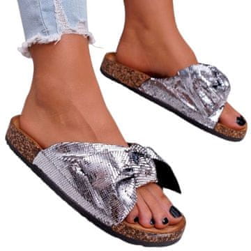 Ženske japanke Wendy Metallic srebrne 38