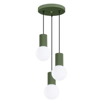 Sollux HALO 3P viseća lampa, maslinasto zelena