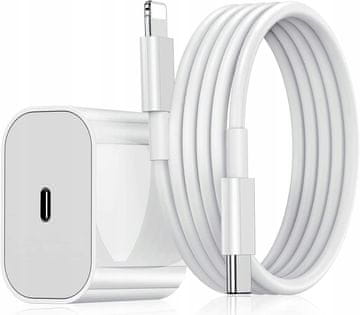 Set punjač mrežni PD 20W + kabel za iPhone lightning 200cm Koanni