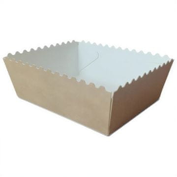 Duboki pladanj od kraft papira s volanima 11x9x5 cm 50 kom
