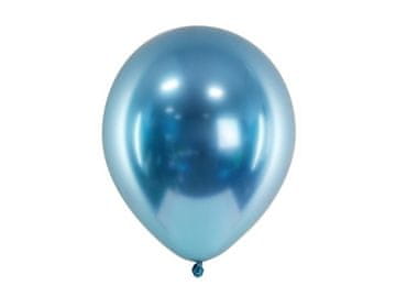PartyDeco Sjajni lateks baloni, kromirani, plavi, 30 cm, 50 kom.
