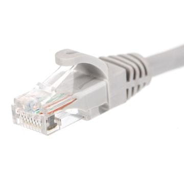 Prespojni kabel RJ45, s oblikovanim poklopcem, kat. 6 UTP, 0,5 m sivi