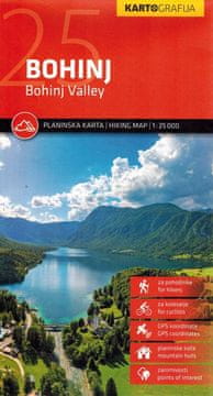 Bohinj 1:25 000. Turistička karta. ur. 2025. Kartografia