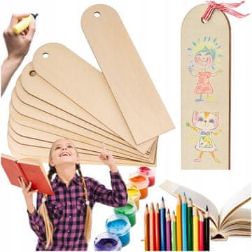 DE DIY drvene oznake za knjige 50 KOMADA etiketa za poklone od šperploče