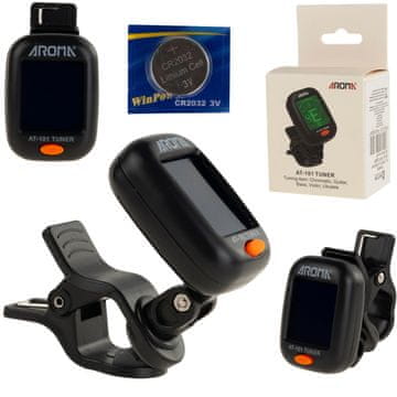 TG64656 digitalni LCD gitarski štimer za bas gitaru s kopčom