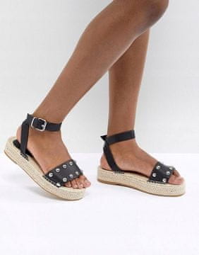 Ženske espadrile crne s cirkonima, klasične 41 W_A
