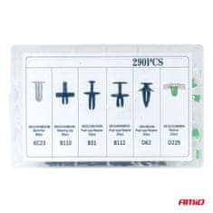 AMIO Set srednjih auto kopči i iglica 290 kom -04742