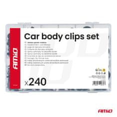 AMIO Set srednjih auto kopči i iglica 240 kom -04737