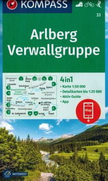 Arlberg, Verwallgruppe. Vodootporna planinarska karta 33. izdanje 2024.