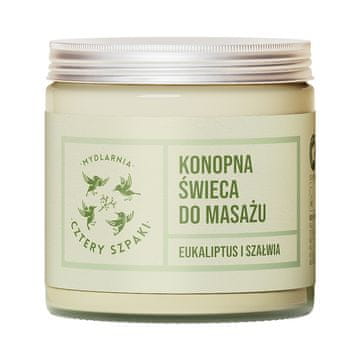 Mydlarnia Cztery Szpaki Konopljina svijeća za masažu – eukaliptus i kadulja 120ml