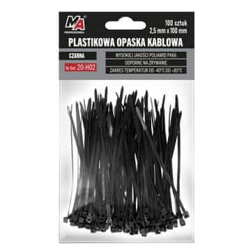 AMTRA MA Profesionalna plastična vezica za kabele - crna 2,5 mm x 100 100 kom