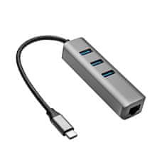 Akyga Hub USB C / 3x USB 3.1 / RJ45 AK-AD-66 adapter s Ethernet mrežnom karticom
