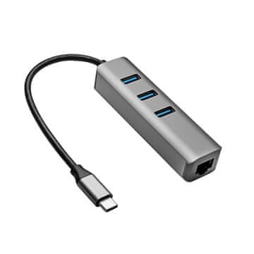 Akyga Hub USB C / 3x USB 3.1 / RJ45 AK-AD-66 adapter s Ethernet mrežnom karticom