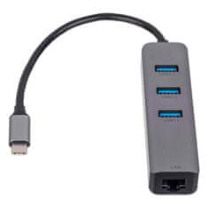 Akyga Hub USB C / 3x USB 3.1 / RJ45 AK-AD-66 adapter s Ethernet mrežnom karticom