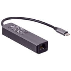 Akyga Hub USB C / 3x USB 3.1 / RJ45 AK-AD-66 adapter s Ethernet mrežnom karticom