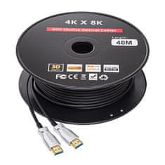Akyga HDMI 2.1 kabel AK-HD-400L AOC 8K60Hz 4K120Hz Optički ARC 3D Dolby CEC 40m