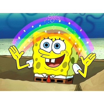 Slikanje po brojevima s okvirom, SpongeBob s dugom, 50x40 cm