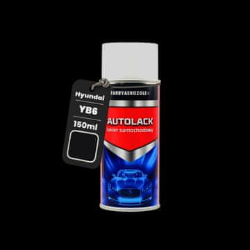 Gotova akrilna boja u spreju od 150 ml za Hyundai YB6 Oniks crna biserna / crna