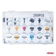 AMIO Set srednjih auto kopči i iglica 200 kom -04739