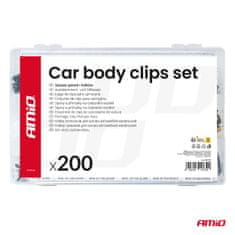 AMIO Set srednjih auto kopči i iglica 200 kom -04739