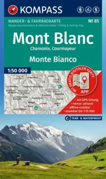 Mont Blanc 1:50.000. Vodootporna turistička karta br. 85. Izdanje 2025.