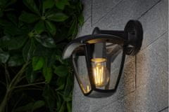 GTV Vrtna lampa Marina-AD, zidna lampa s ravnim dnom, crna - V-MARINADA00