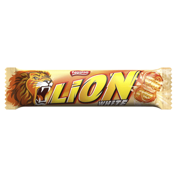 Nestlé Lion bijeli punjeni vafl s karamelom i pšeničnim pahuljicama u bijeloj glazuri 42 g