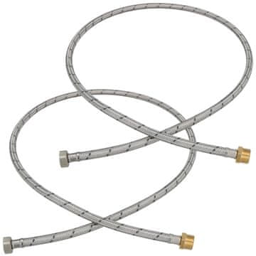 Fleksibilni priključak 1/2" s navrtkom i vijkom, čelična pletenica, 140 cm, set od 2 kom