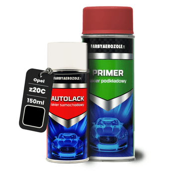 Opel 20C (z20C) schwarz II crna boja u spreju 150ml + temeljna boja 400ml