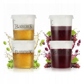 BE Set od 4 posude za fermentaciju 33l bezbojna kanta za vino, pivo, mjesečinu