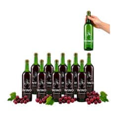 BE 10x Boce vina s tiskom, domaće vino, zelena boca vina, 0,75l