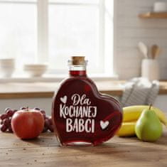 BE Staklena boca u obliku srca 250 ml Poklon za Dan baka i djedova Vinske tinkture