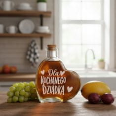 BE Staklena boca u obliku srca 250 ml Poklon za Dan baka i djedova Vinske tinkture